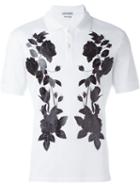 Alexander Mcqueen Rose Print Polo Shirt, Men's, Size: Small, White, Cotton