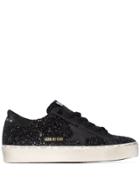 Golden Goose Gg Hi Star Lthr Lt Blk Glttr Blk Star - Black