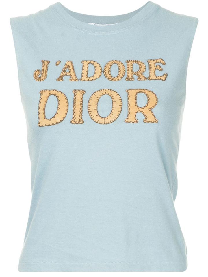 Christian Dior Vintage Sleeveless Shirt Tops - Blue