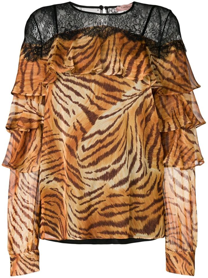 Twin-set Tiger Print Blouse - Brown