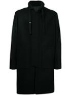 Juun.j - High Neck Midi Coat - Men - Polyester/polyurethane/cashmere/wool - 46, Black, Polyester/polyurethane/cashmere/wool