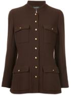 Chanel Vintage High Neck Multi-pockets Jacket - Brown