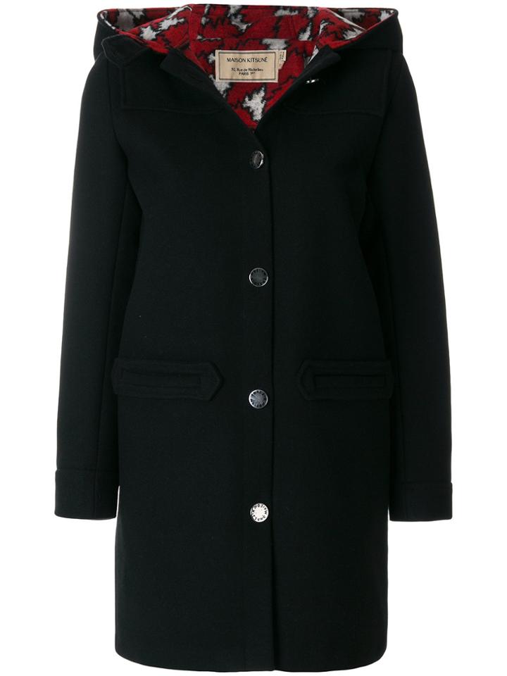 Maison Kitsuné Single Breasted Coat - Black