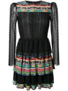 Philosophy Di Lorenzo Serafini Broderie Anglaise Embroidered Mini Dress, Women's, Size: 42, Black, Cotton/silk/polyamide