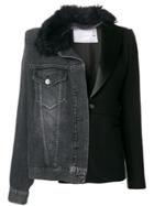 Sacai Contrast Denim Blazer Jacket - Black