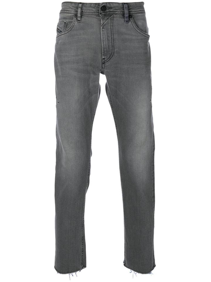 Diesel Faded Raw Edge Jeans - Grey