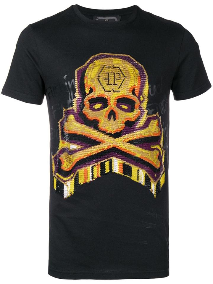 Philipp Plein Skull Printed T-shirt - Yellow & Orange
