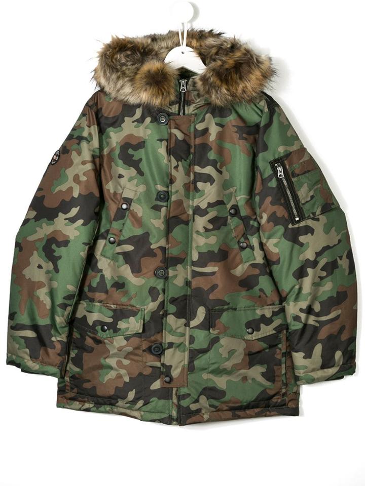 Ralph Lauren Kids Teen Camouflage Printed Coat - Green