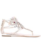 René Caovilla Crystal Embellished Sandals - Multicolour