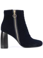 Stella Mccartney Zip Up Woven Boots - Blue