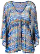 Blue Man Printed Dress, Women's, Polyester/spandex/elastane