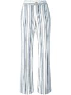 See By Chloé Striped Trousers, Women's, Size: 36, White, Cotton/linen/flax/viscose/spandex/elastane