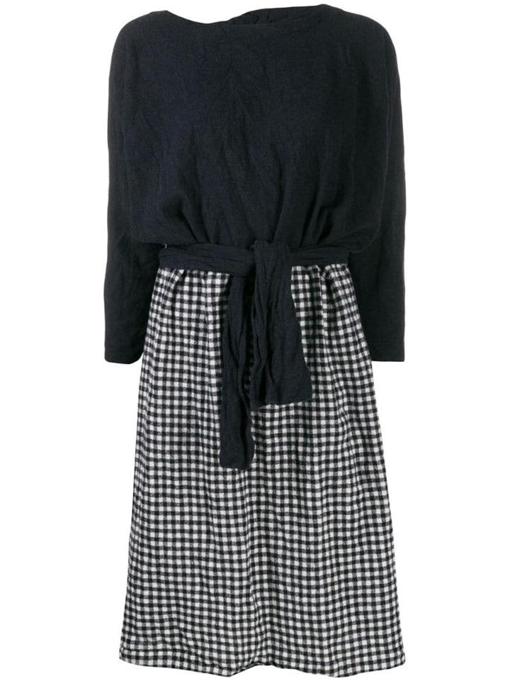 Daniela Gregis Contrast Panel Wool Dress - Blue