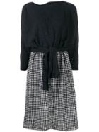Daniela Gregis Contrast Panel Wool Dress - Blue