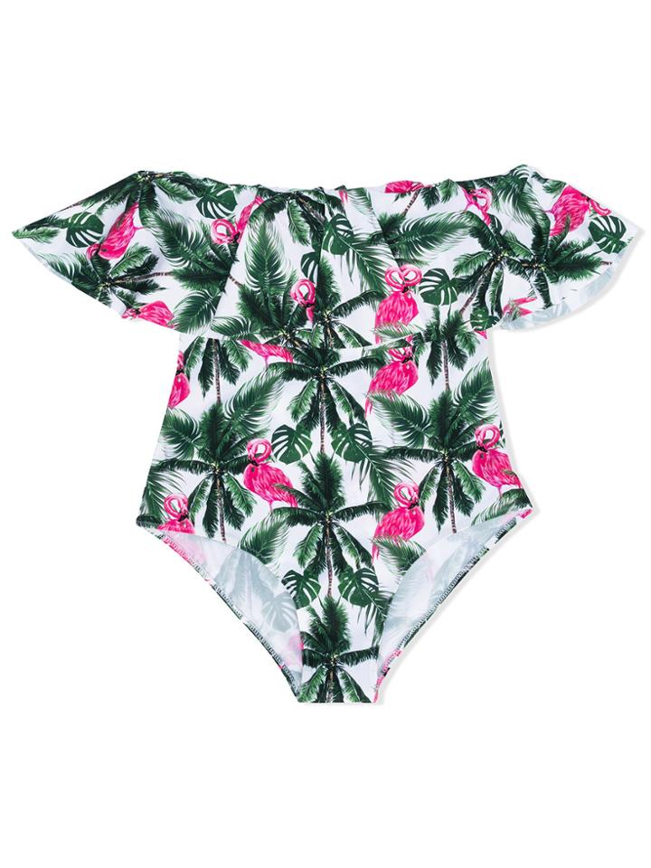 Mc2 Saint Barth Flamingo Palm Swimsuit - Green