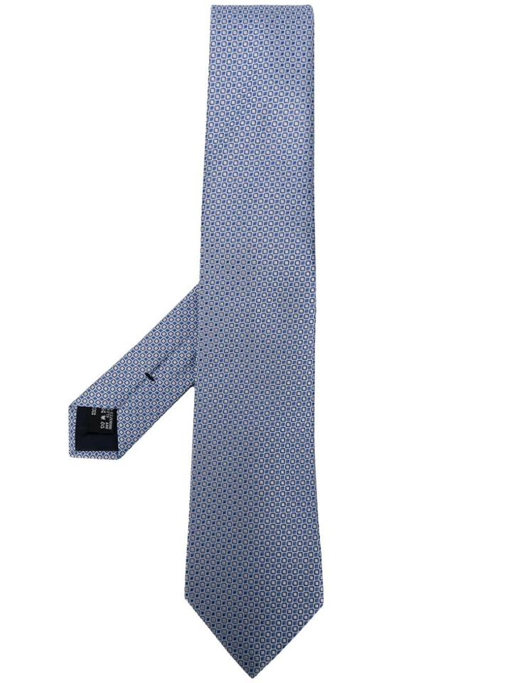 Giorgio Armani Geometric Patterned Tie - Blue