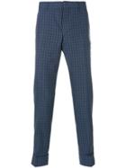 Prada Micro Checked Trousers - Blue