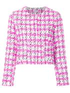 P.a.r.o.s.h. Collarless Textured Jacket - Pink & Purple