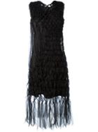 Comme Des Garçons Noir Kei Ninomiya Fringed Hem Midi Dress