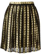 Dodo Bar Or Short Pleated Skirt, Women's, Size: 44, Black, Viscose/polyamide/metallic Fibre