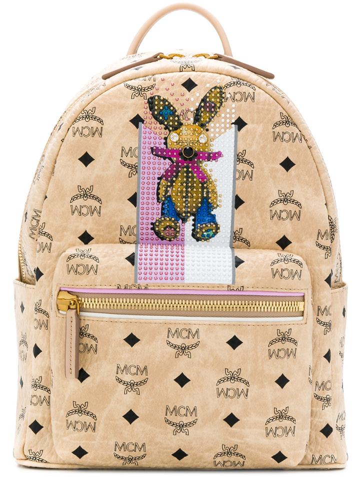 Mcm Bunny Detail Backpack - Nude & Neutrals