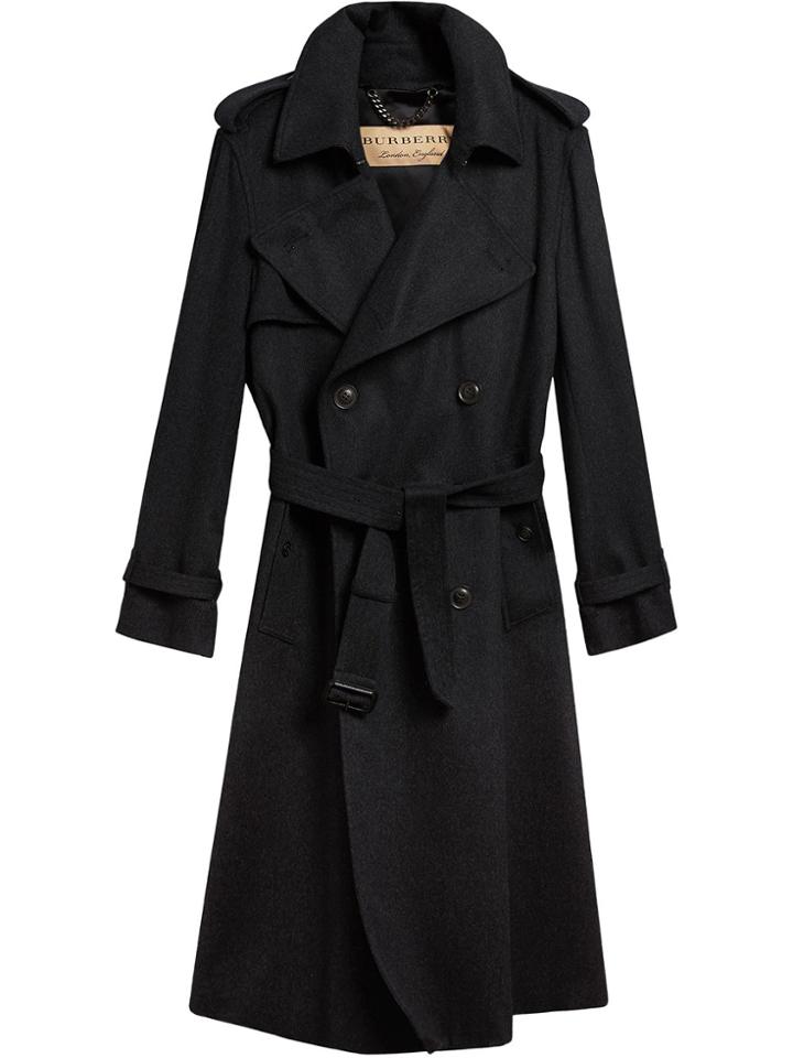 Burberry Cashmere Trench Coat - Grey