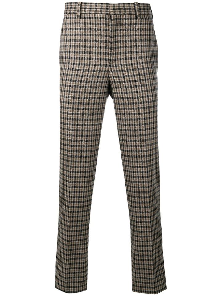 Neil Barrett Gun Club Check Trousers - Brown