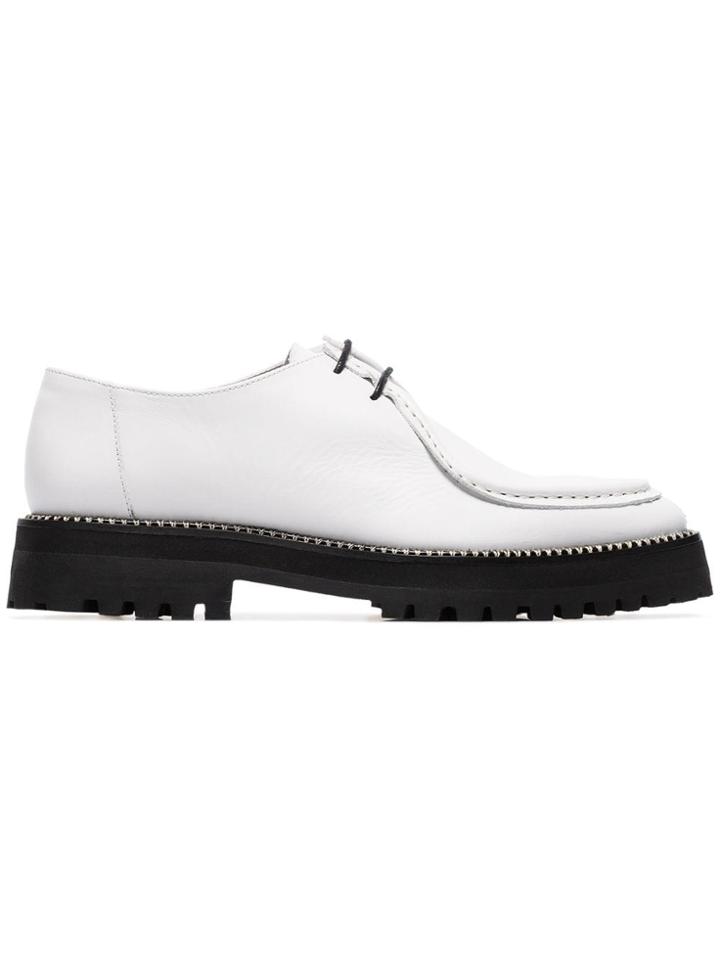 Marques'almeida White Chunky Heel Leather Brogues