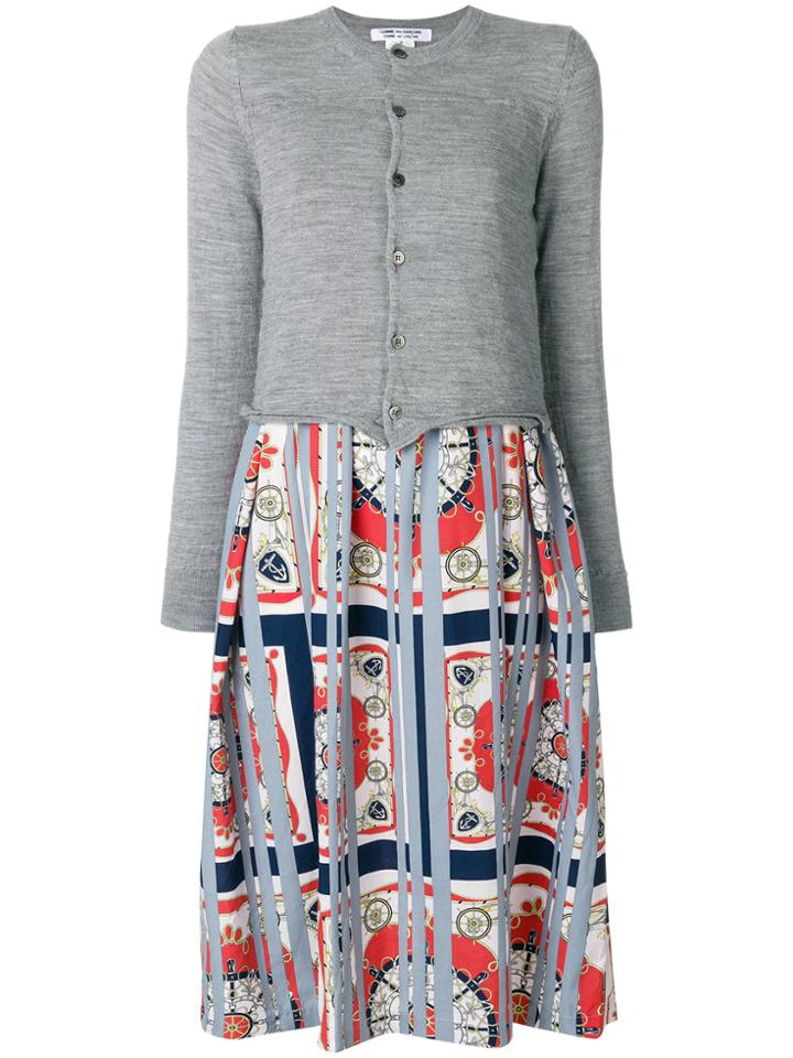 Comme Des Garçons Comme Des Garçons Layered Midi Dress - Grey