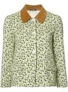 Maison Margiela Floral Print Jacket, Women's, Size: 48, Green, Viscose/cotton/polyester/spandex/elastane