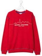 Little Marc Jacobs Teen Printed Logo Sweatshirt - Red