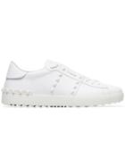 Valentino White Rockstud Stud Leather Sneakers
