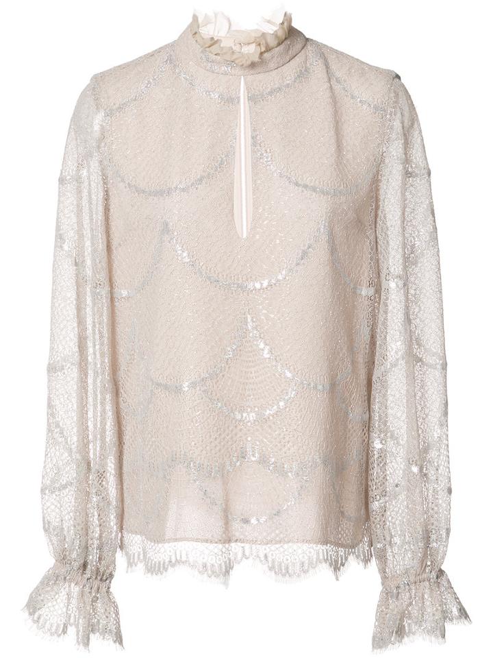 Alexis - Lucy Blouse - Women - Silk/nylon/polyester/metallized Polyester - S, Women's, Nude/neutrals, Silk/nylon/polyester/metallized Polyester