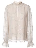 Alexis - Lucy Blouse - Women - Silk/nylon/polyester/metallized Polyester - S, Women's, Nude/neutrals, Silk/nylon/polyester/metallized Polyester