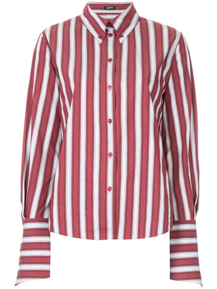 Jil Sander Navy Striped Fitted Shirt - Black