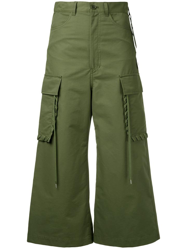G.v.g.v. Shoe Lace Stitch Cargo Pant Culottes - Green