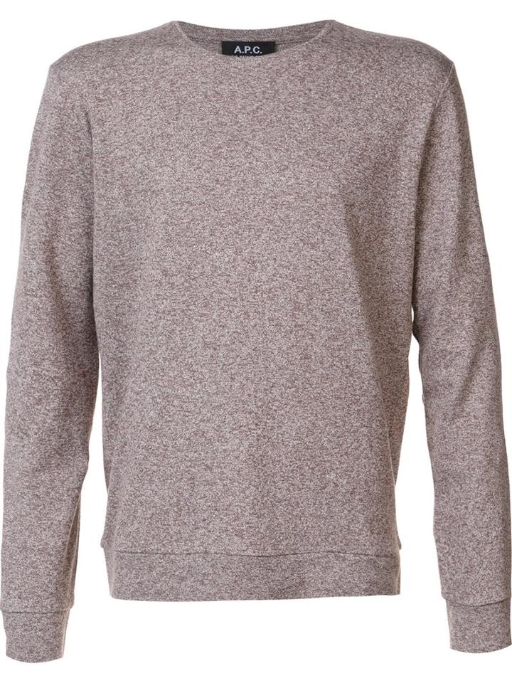 A.p.c. Crew Neck Jumper, Men's, Size: Xl, Brown, Cotton/linen/flax