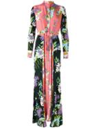 Diane Von Furstenberg - Panelled Longsleeve Floral Dress - Women - Silk - 6, Pink/purple, Silk