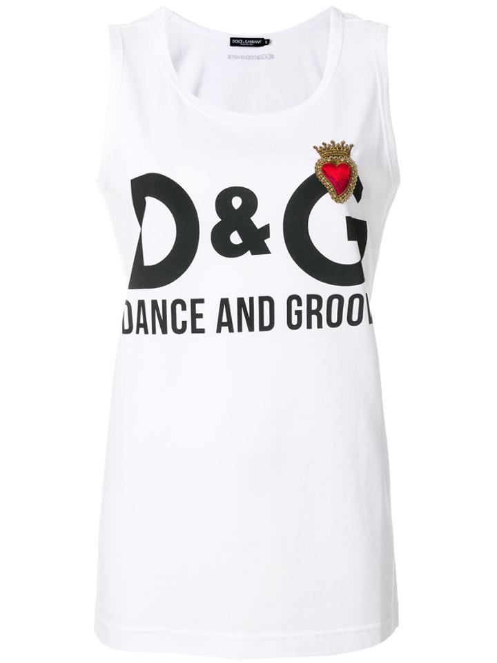 Dolce & Gabbana Dance & Groove Printed Tank Top - White