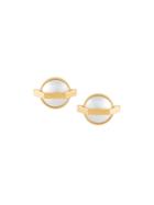Lara Bohinc Moon Mechanics Stud Earrings, Women's, Metallic, Gold Plated Sterling Silver/pearls