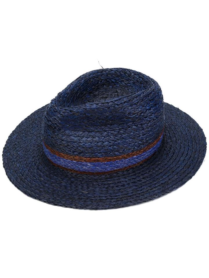 Paul Smith - Woven Trilby - Men - Straw - S, Blue, Straw
