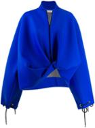 Nina Ricci Oversized Asymmetric Bomber Jacket - Blue