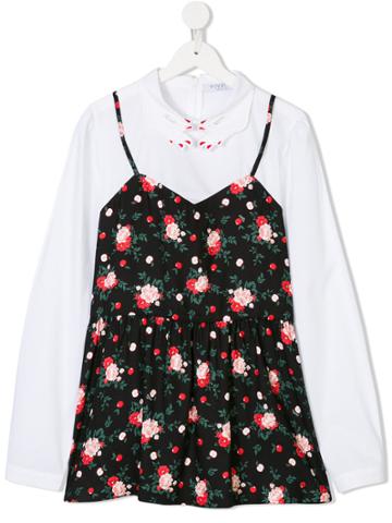 Vivetta Kids Floral Vest Shirt - Black