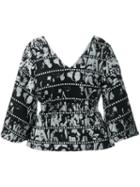 Jour/né Film Print Top, Women's, Size: 34, Black, Acrylic/polyester/wool