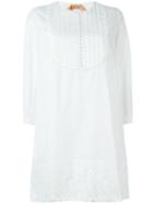 No21 Scalloped Bib Tunic Dress, Women's, Size: 42, White, Cotton
