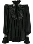 Saint Laurent Embellished Structured Blouse - Black