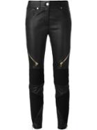Givenchy Zipped Biker Trousers, Women's, Size: 38, Black, Lamb Skin/viscose/polyamide/cupro
