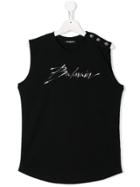Balmain Kids Logo Tank Top - Black