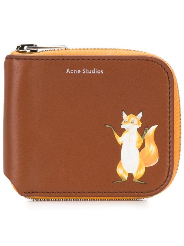 Acne Studios Printed Compact Wallet - Brown