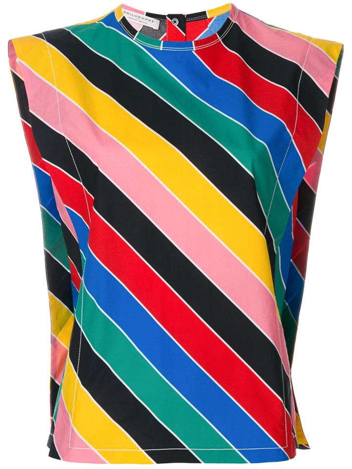 Philosophy Di Lorenzo Serafini Diagonal Stripe Top - Multicolour